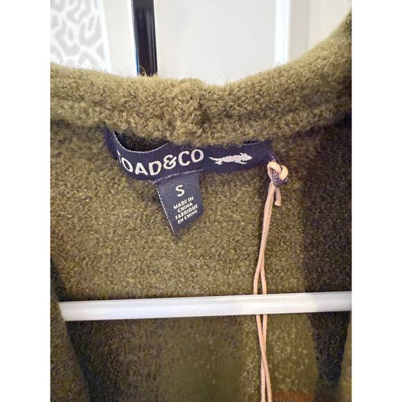 Toad & Co Women's Green Olive Merino Heartfelt Oversized Hoodie Size S - Picture 6 of 7